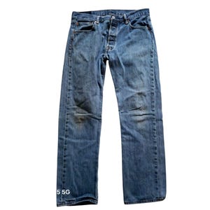 Vtg Levi's 501 Original Fit Button-Fly Mens Jeans W34 L30 Medium Wash Denim Y2K
