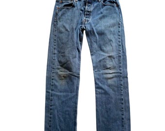 VTG Levi's 501 Original Fit Button-Fly Herren Jeans W34 L30 Medium Wash Denim Y2K