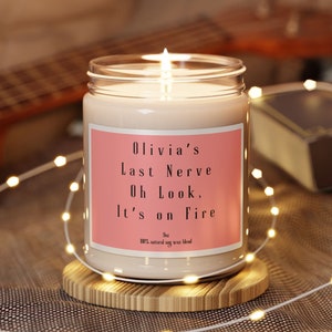 Custom Candle, Nerve Candle, Funny Candle, Personalized Candle Gift, Custom Name Candle, Funny Gift, Mom Gift, BFF Gift, Gift for Her