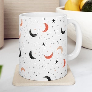 Celestial Mug, Mystic Moon, Moon Phase Mug, Vintage Moon Mug, Celestial Moon, Cottagecore Aesthetic, Nature Lover Tea Mug, Gift For Her