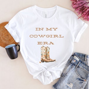 In My Cowgirl Era T-Shirt Vintage Western Style Graphic Tee Available in 3 Colors Perfect for Rodeo Country Lovers Boho Cowgirl Vibes