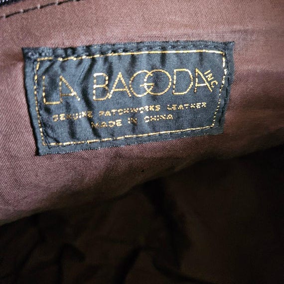 Vintage LaBogda Patchwork Large Brown  Leather Sl… - image 9