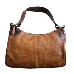 Vintage Dooney & Bourke &quot; All Weather Leather&quot; Camel Pebble Leather Satchel Bag