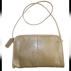 Bolso de hombro/cartera vintage de piel verde oliva de Diane Von Furstenberg