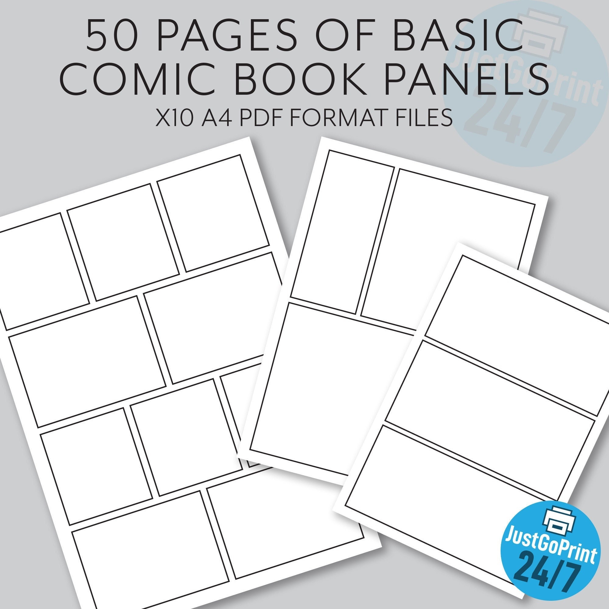 Basic Comic Book Panels With 50 A4 Printable Pages, Drawing Strips, Art Box Frames, Digital File, Instant Download Pdfs - Etsy basic-comic-book-panels-with-50-a4-printable-pages-drawing-strips-art-box-frames-digital-file-instant-download-pdfs-etsy