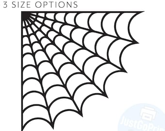 Corner Spider Web Vinyl Decal Halloween Horror Window Bumper Sticker - 3 Sizes - 12 Colours