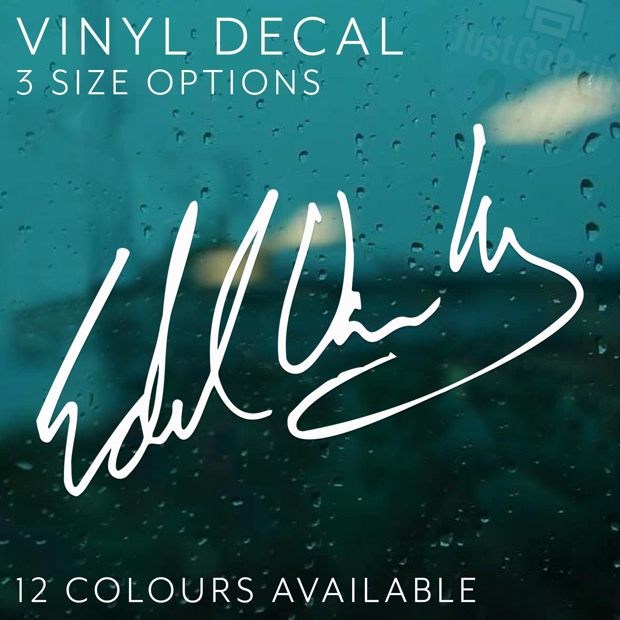 Eddie Van Halen Autograph Vinyl Decal Guitar Window Bumper Sticker