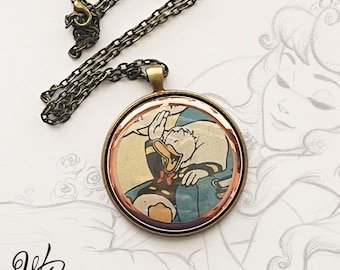 Hilarious Vintage Disney Comic Necklace - Donald Duck - Statement Pendant - Copper