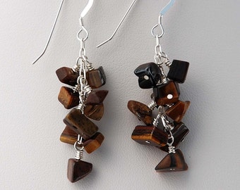 Chip Dangles in Tiger Eye