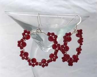 Swarovski crystal hoop earrings