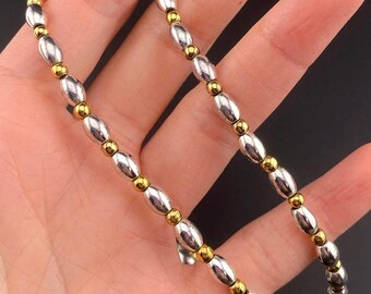 Vintage Silver and Gold Tone Bead Necklace