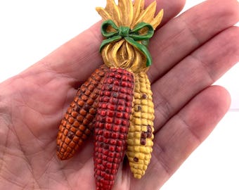 Vintage Fall Harvest Corn Brooch