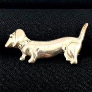 Vintage Sterling Silver Dachshund Brooch, Dog Brooch