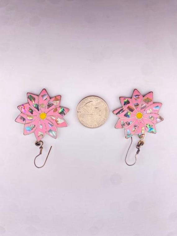 Vintage Alpaca Silver starburst earrings - image 4