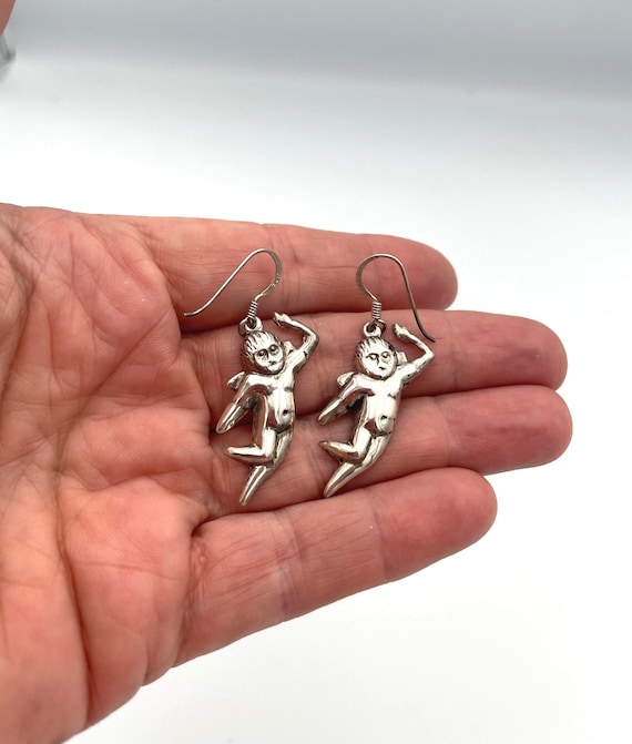 Vintage PAJ Sterling Silver Cherub Dangle Earrings - Etsy