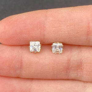 Square CZ Stud Earrings