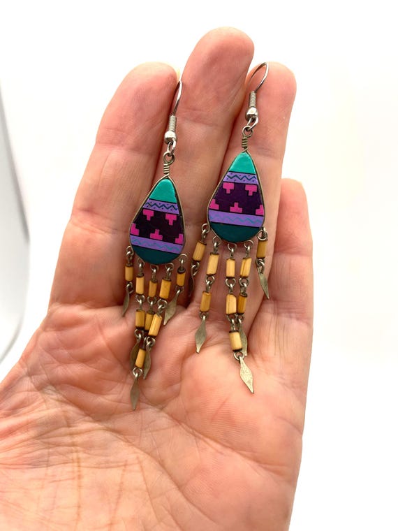 Vintage Peruvian Dangle Earrings - image 1