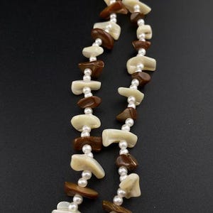 58&quot; Brown and Cream Shell Necklace