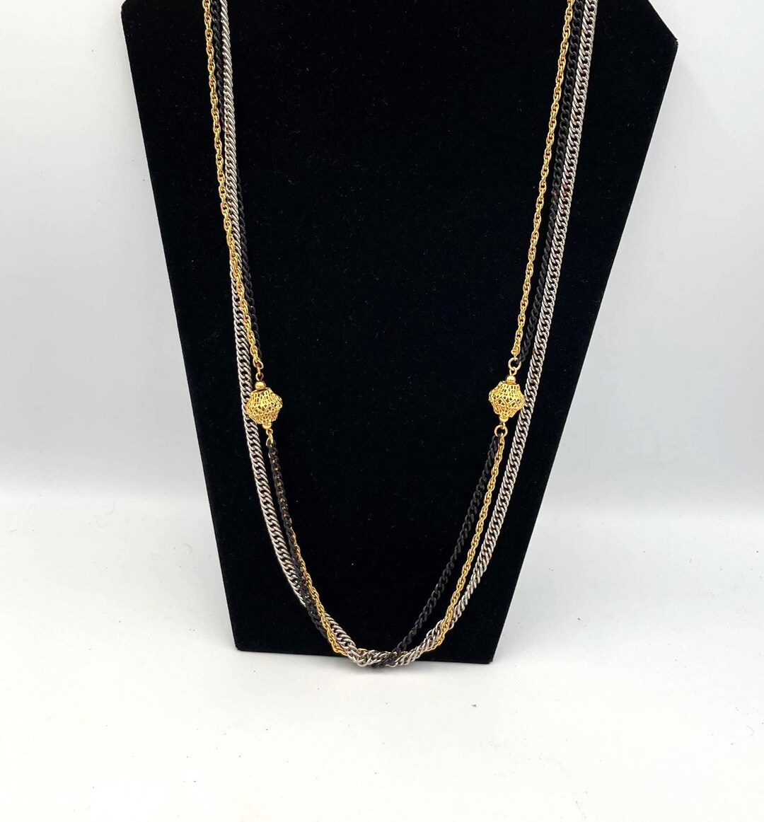Vintage Celebrity Tritone Chain Necklace - Etsy