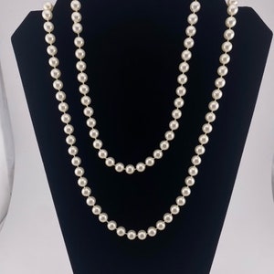 58&quot; Faux White Pearl Necklace