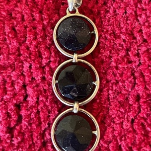 Faceted Blue Goldstone Sterling Silver Pendant