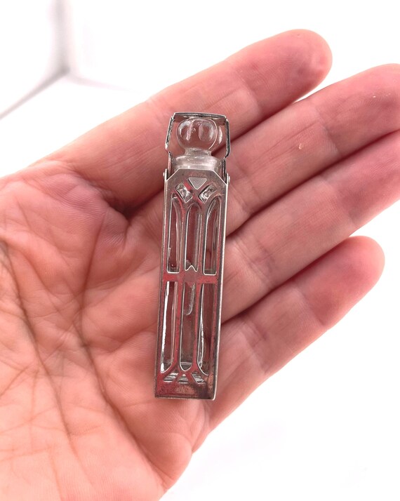 Antique Wells Sterling Caged Perfume Bottle