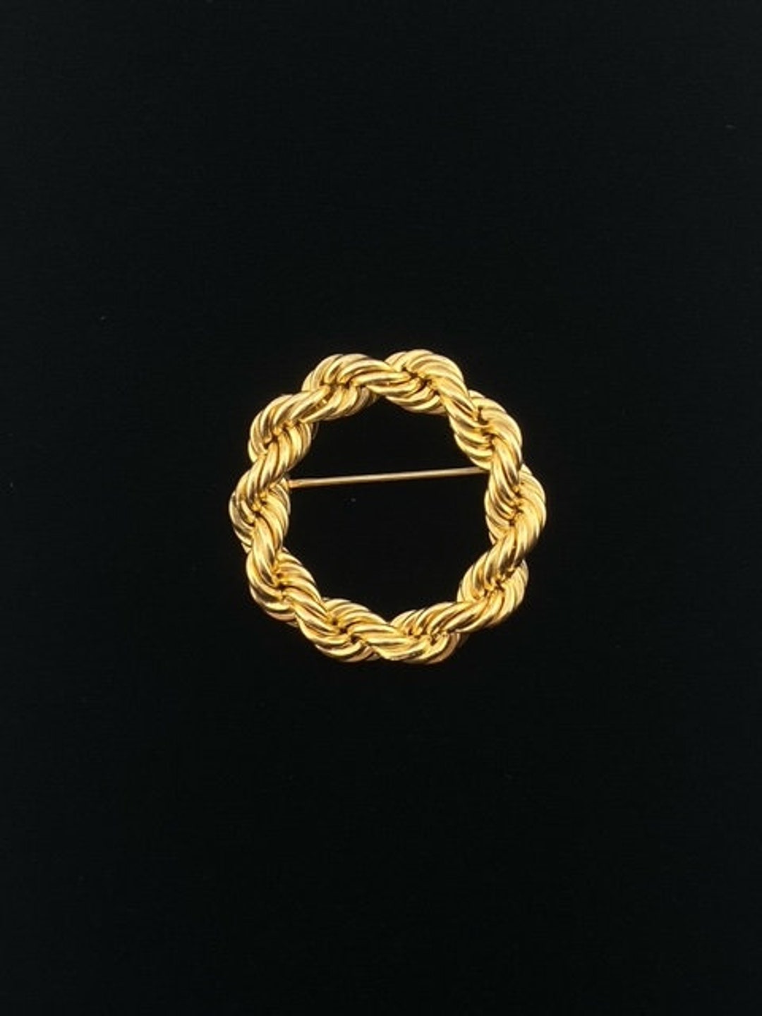 Broche Cœur En Alliage Doré - Bordure Torsadée, Occasion En Bon état