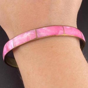 Pink Mother of Pearl Inlay Bangle