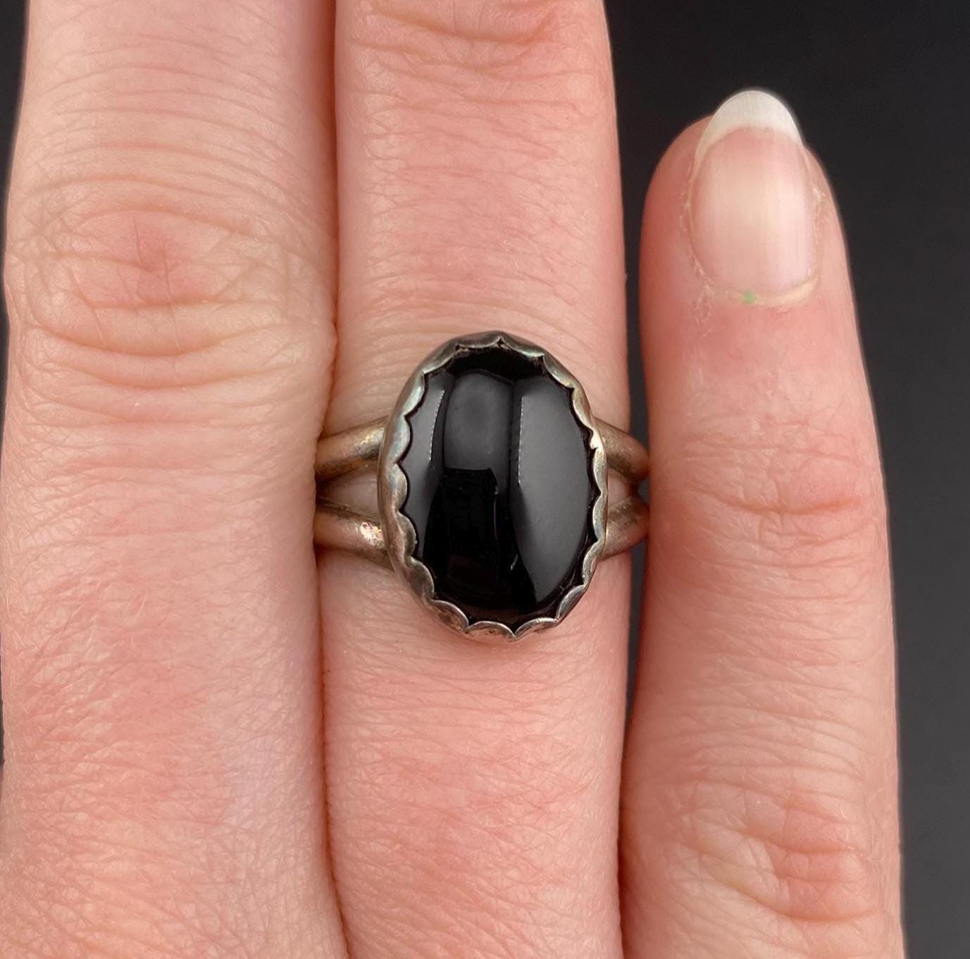 Navajo Onyx Ring - Etsy