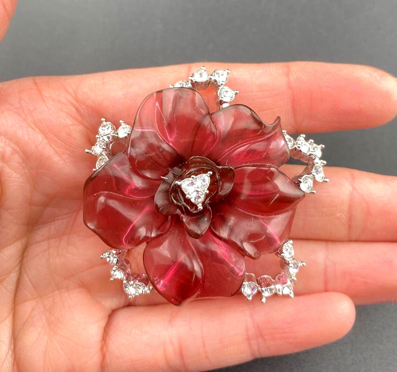 Vintage Nolan Miller French Chateau Flower Pin - Etsy Nolan Miller French Chateau brooch main image 2