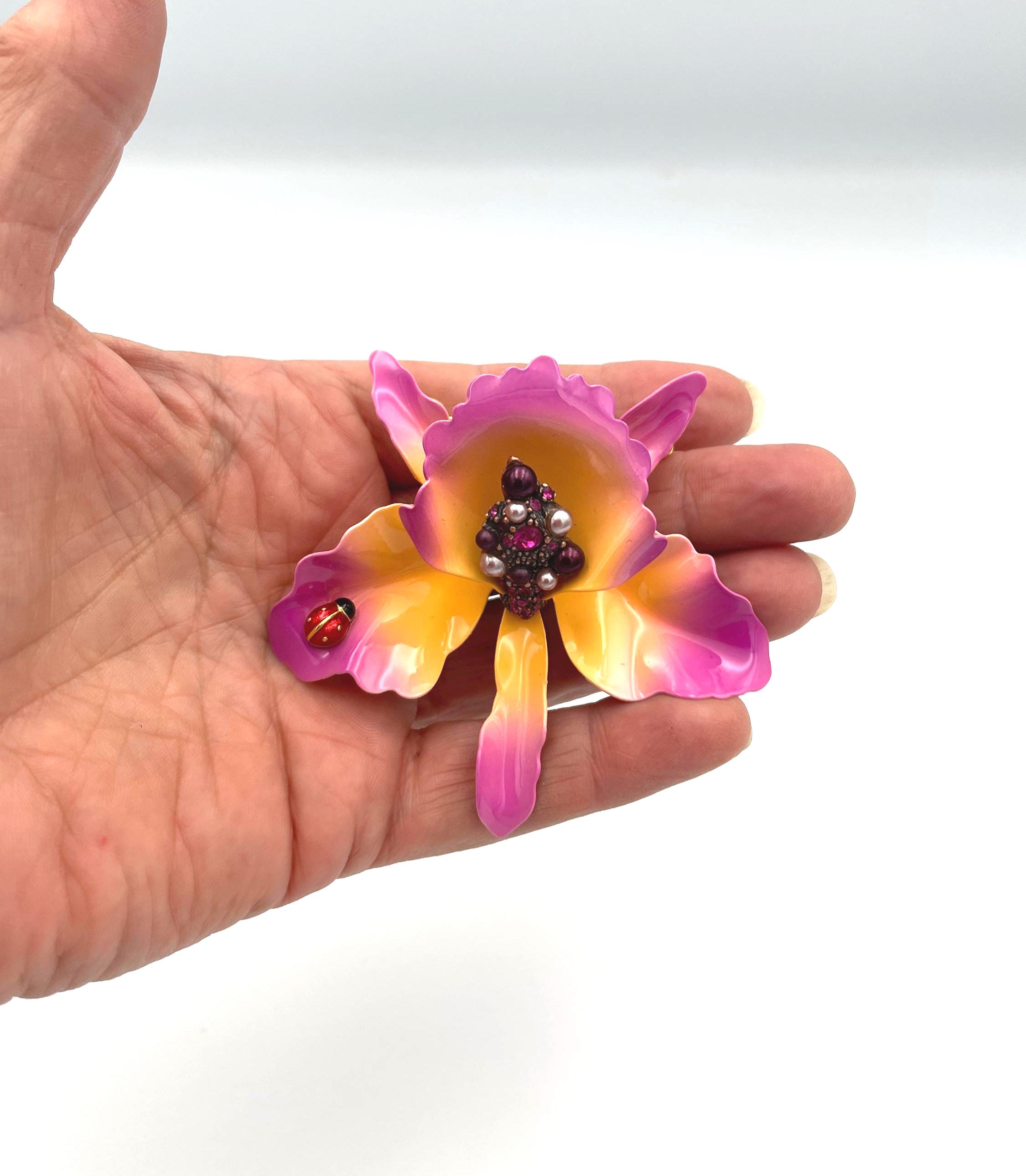 オーダーページ パネル お花Jewelryダックス2 11/27 Vintage Joan Rivers Orchid With Ladybug Brooch - Etsy