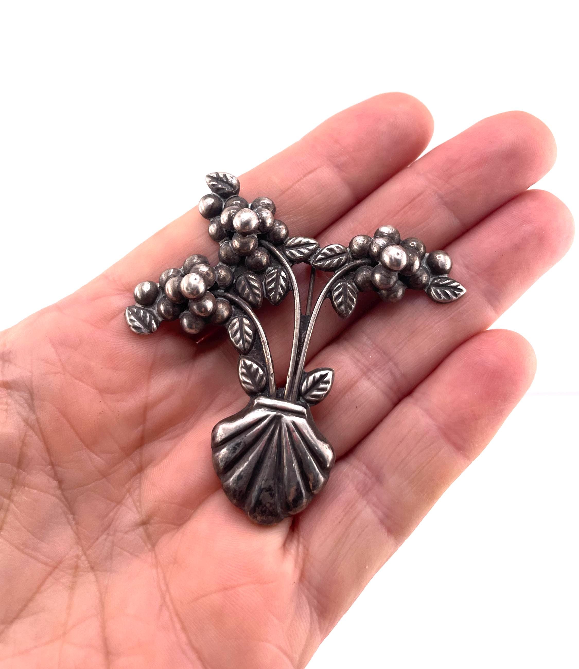 Mexican Silver Taxco Brooch Antique - Etsy