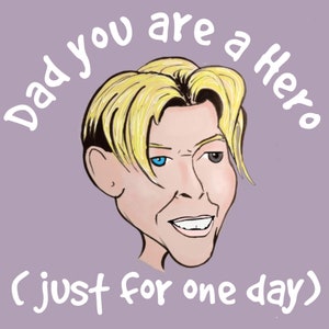 Arte de tarjetas de felicitación de caricaturas de David Bowie para el Día del Padre