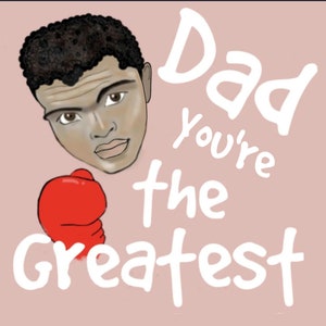 Muhammad Ali Caricaturas Tarjeta De Felicitación Arte Día Del Padre