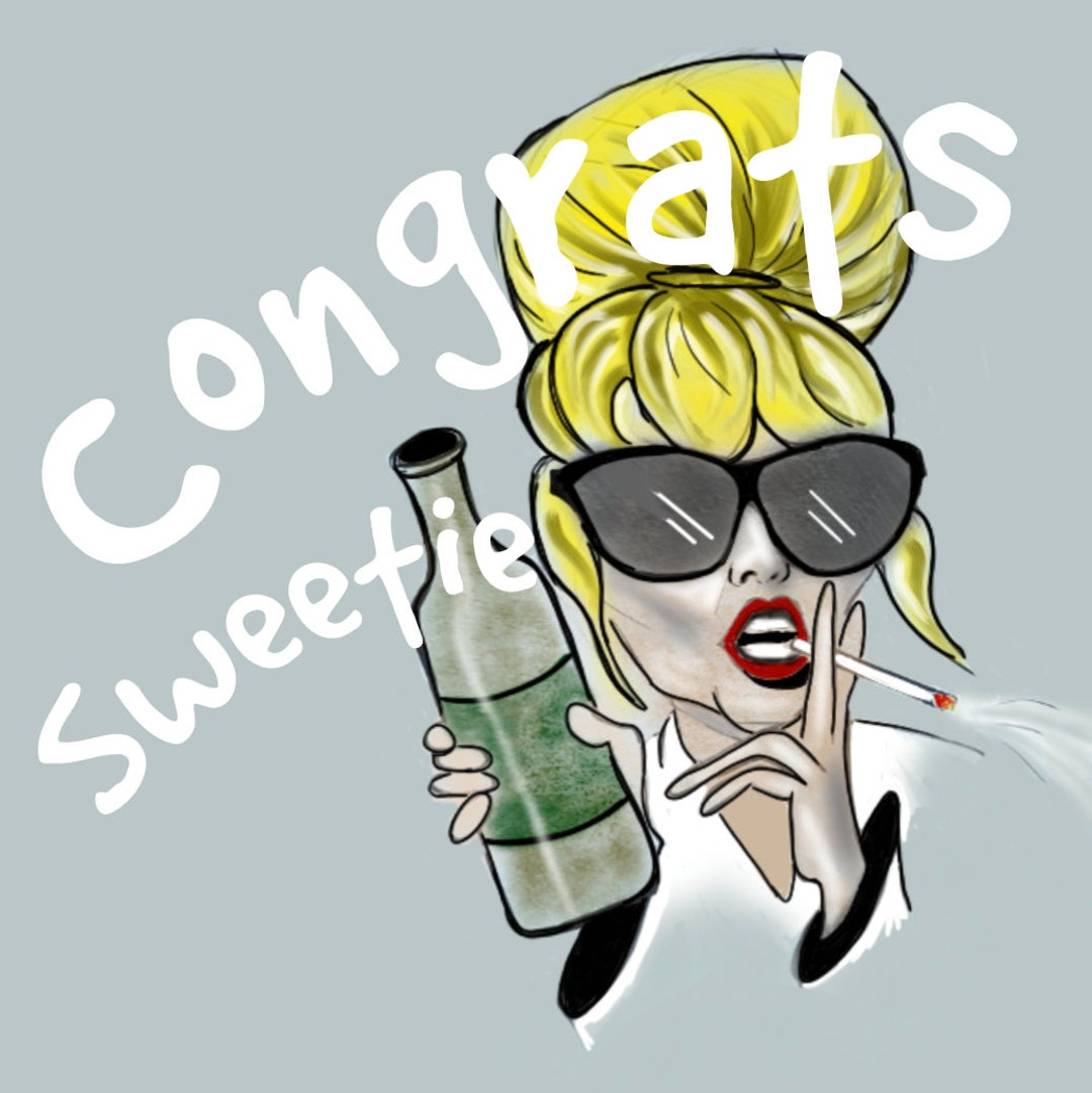 Patsy Ab Fab Caricatures Greetings Cards Congratulations Art - Etsy