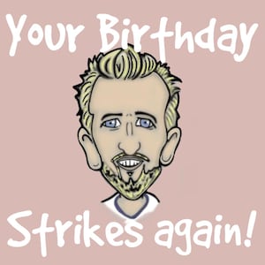Caricaturas de Harry Kane Tarjetas de felicitación Arte de tarjetas de cumpleaños