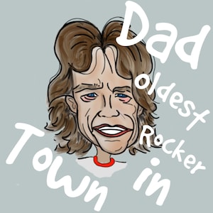 Mick Jagger Caricaturas Cartão de felicitações Arte Dia dos Pais