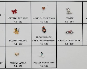 3.F.1 cont CHARMS 181-224 DISNEY & LICENSED! Authentic Origami Owl unless item contains &quot;quotation marks&quot; on the descript. Many hard to find