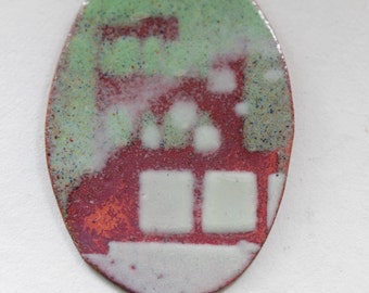 Cityscape Enamel Pendant