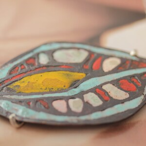 Champlevé Enamel Pendant with Organic designs II image 1