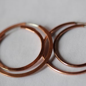 Copper Minimalist Earrings 2 inches long image 9