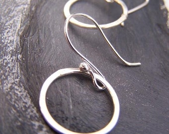 Organic Link Hoops - sterling silver hoop earrings