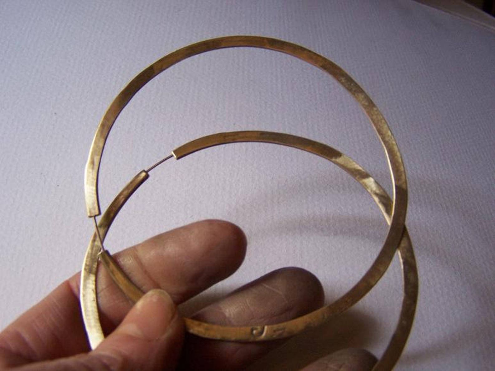 Copper Hoop Earrings XL 3 Inch Hoops Etsy