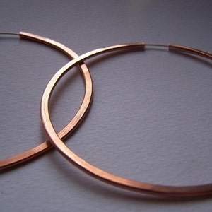 Copper Hoop Earrings - XL 3 inch hoops