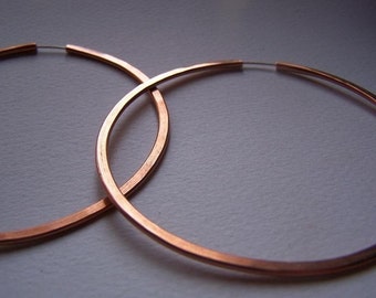 Copper Hoop Earrings - XL 3 inch hoops