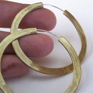 Brass Hoop Earrings 2 Inches Wide Continuous Hoops - Etsy