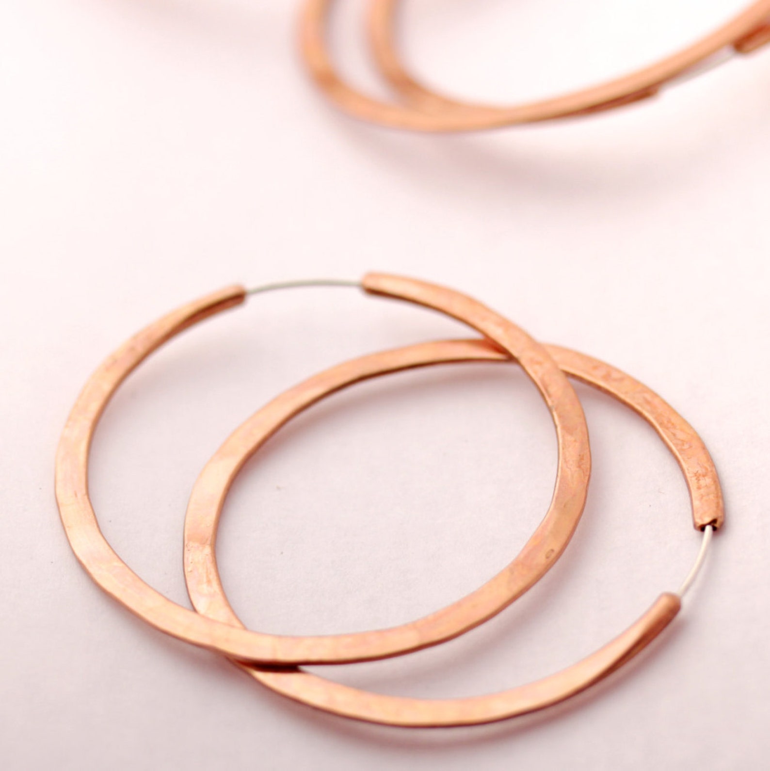 Copper Hoop Earrings 2 inch Endless Copper Hoops Etsy