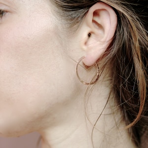 Tiny 1 inch Endless Copper Hoop Earrings - Continuous hoops