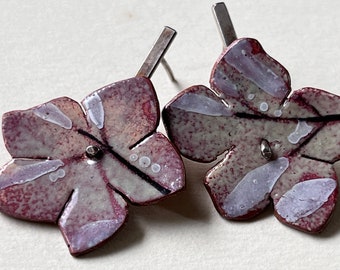 Spring Flower Earrings - Torch fired Enamel