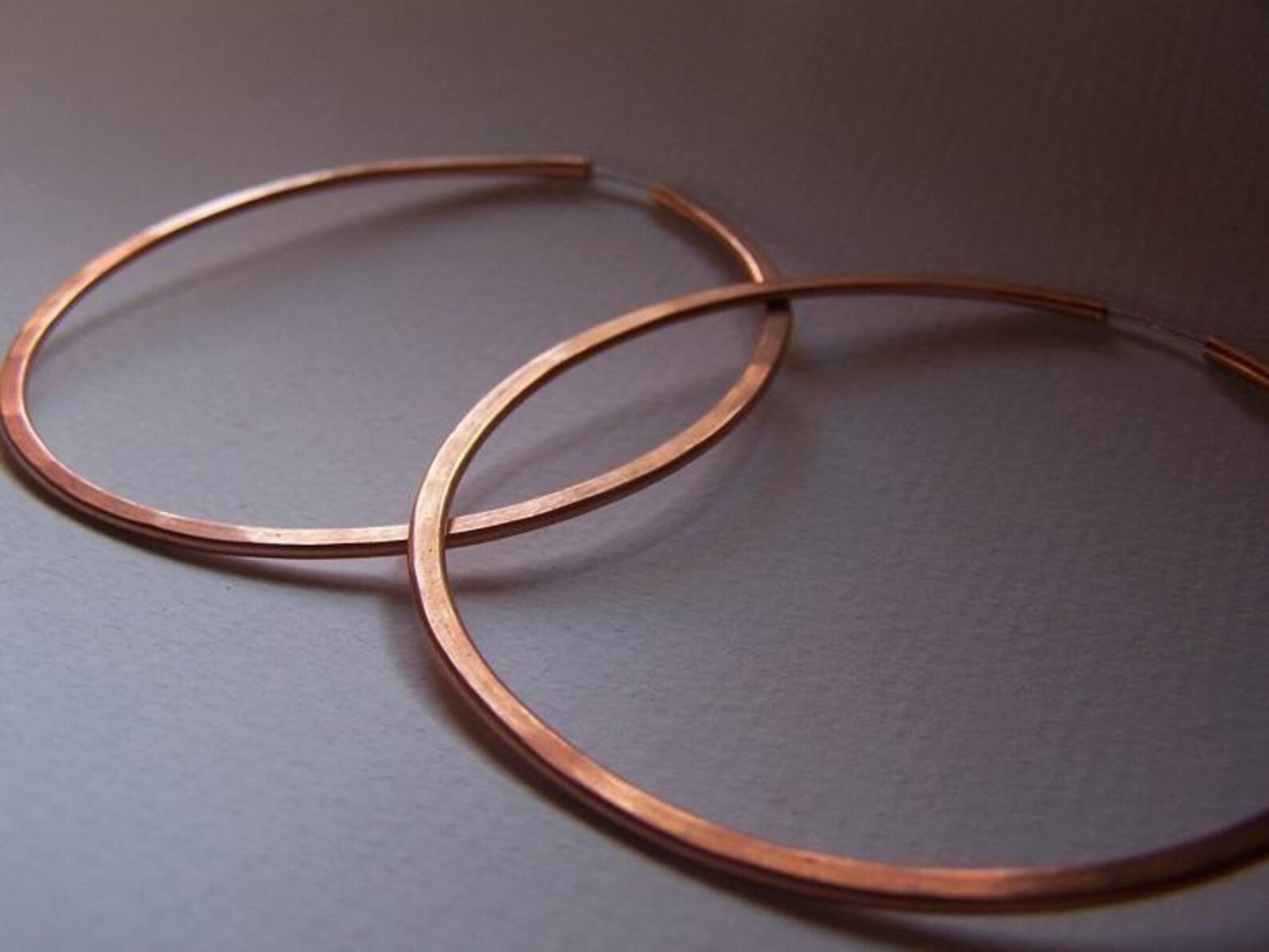 Copper Hoop Earrings XL 3 Inch Hoops Etsy